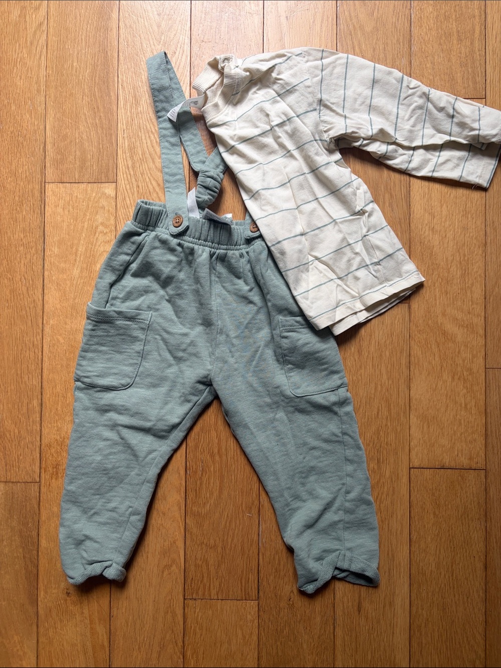 H&M Cotton Overall & Shirt Set